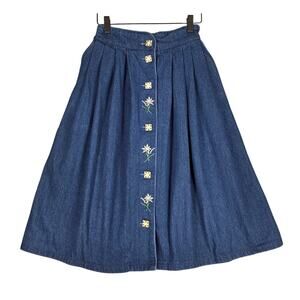 REALLY WHY WSM SHOP WOMEN'S HIGH‑WAIST BUTTON‑FRONT DENIM SKIRT – BLUE – SIZE S